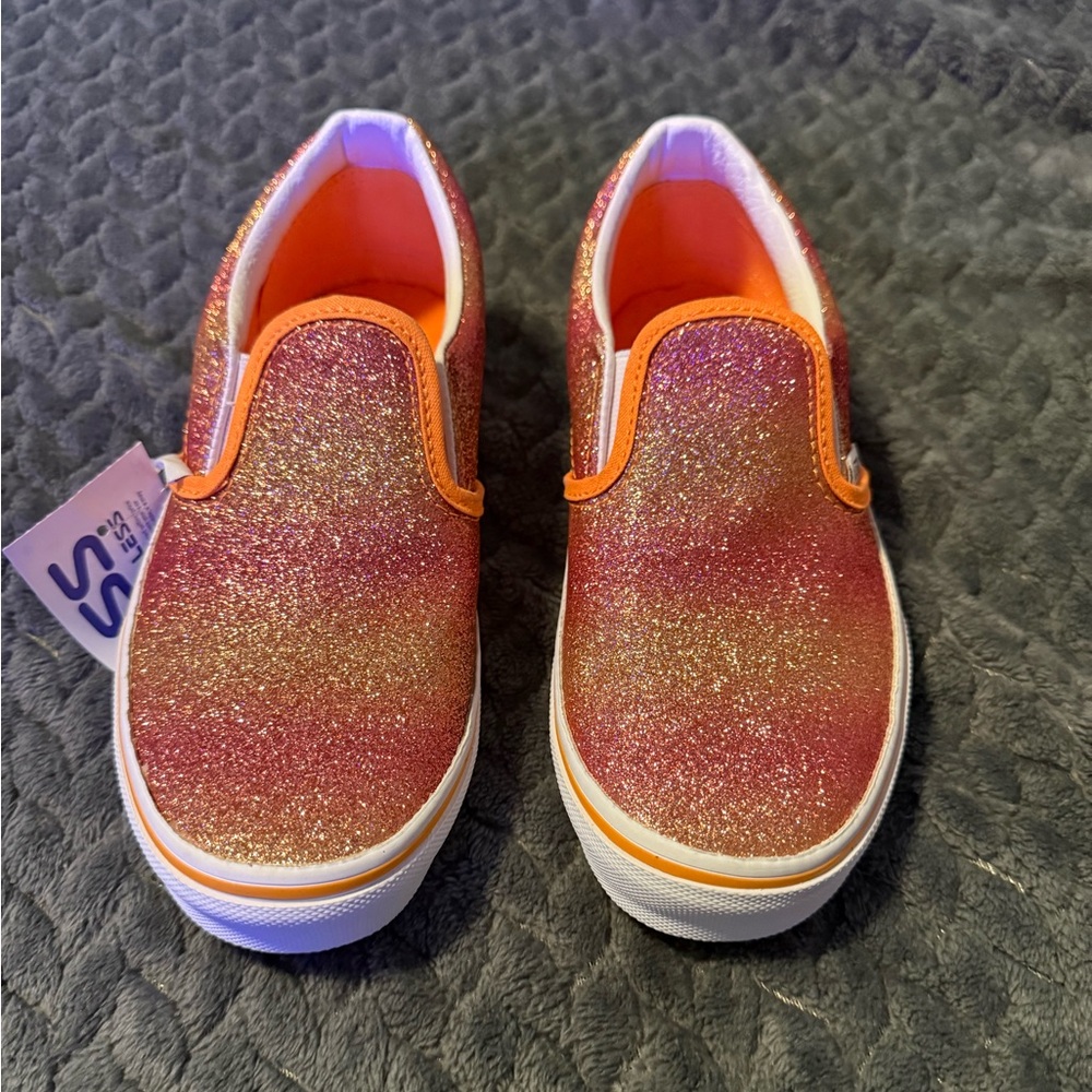 Girls Glitter Slip On Vans